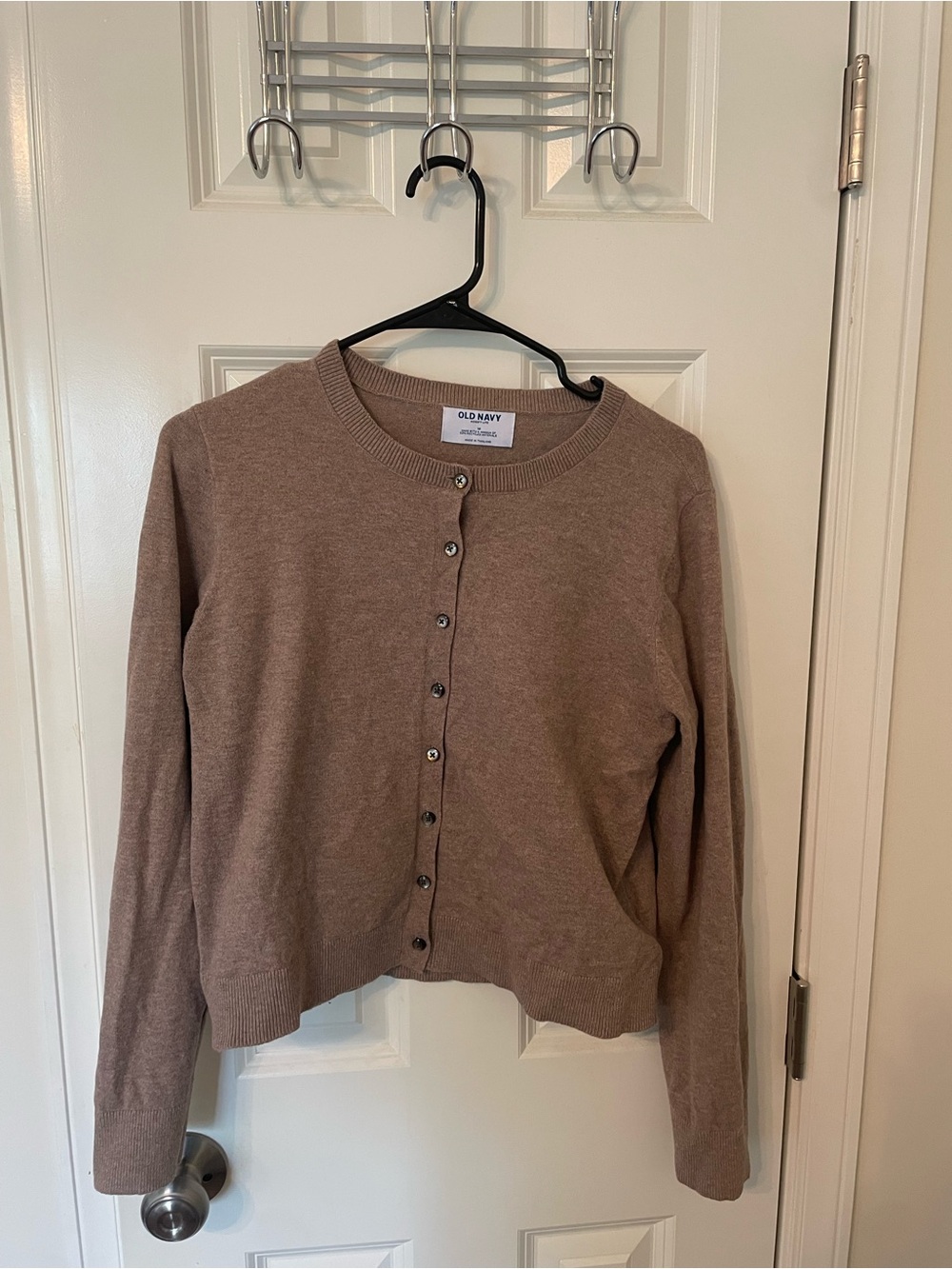 Old Navy Women's Button-Up Crewneck Cardigan - Taupe Brown